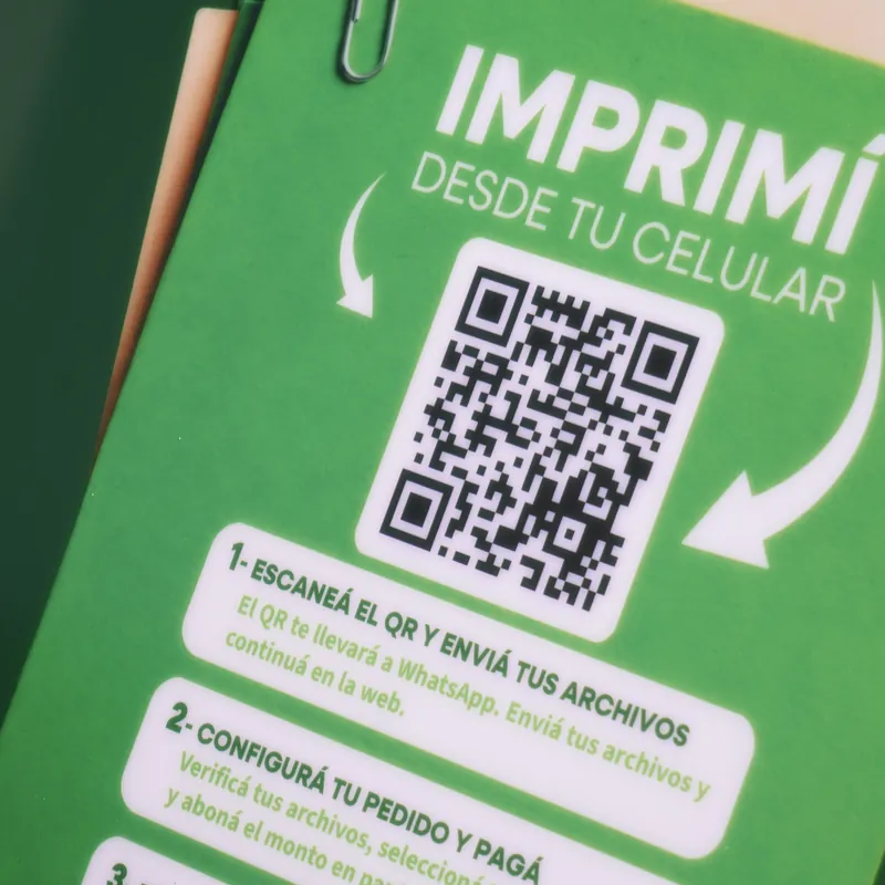 El panel con el código QR y los tres pasos
